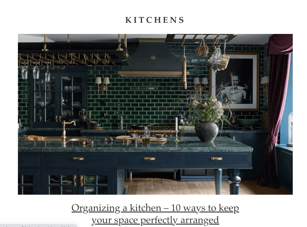 Organising a kitchen